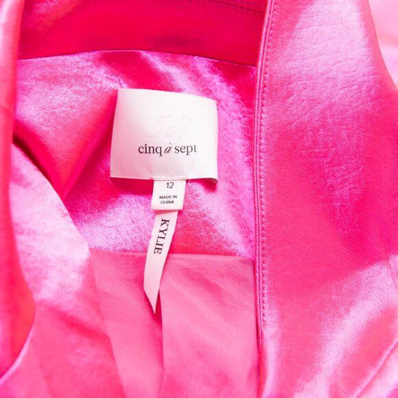 Cinq à Sept Karis Satin Pants Kylie Jacket Set Sophisticated Ultra Pink Size 12 - Picture 12 of 16